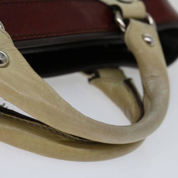 CELINE Hand Bag Leather Beige Auth bs12047 - Picture 7 of 16